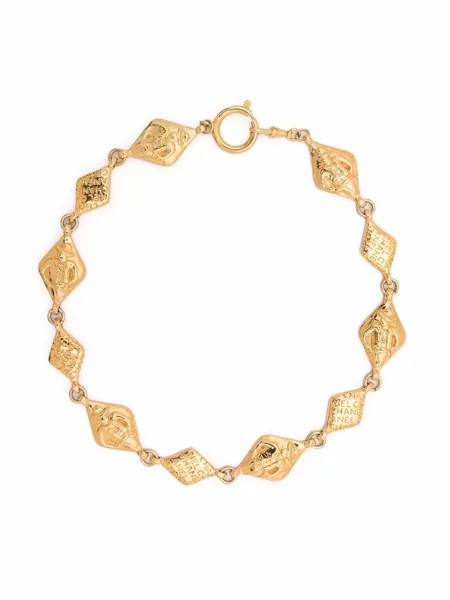 Chanel Pre-Owned позолоченное колье Coco Silhouette 1980-х годов
