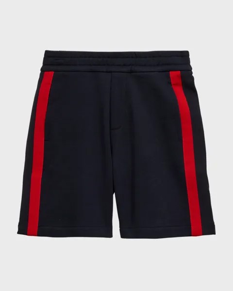 Спортивные шорты с контрастной отделкой для мальчиков, размер 8–14 Moncler, цвет Dark Navy Blue