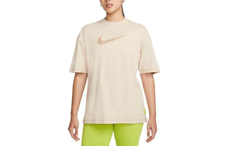 Женская спортивная футболка Swoosh Retro Sporty Crewneck с белым принтом Nike
