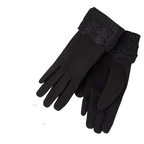 Перчатки женские, цвет чёрный, размер 18-20, HobbyLine