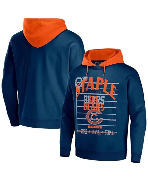Мужская худи nfl x staple navy chicago bears oversized gridiron vintage-like wash pullover hoodie NFL Properties, синий