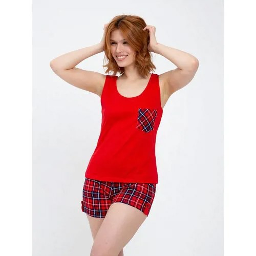 Пижама  Lilians, размер 48, красный, черный