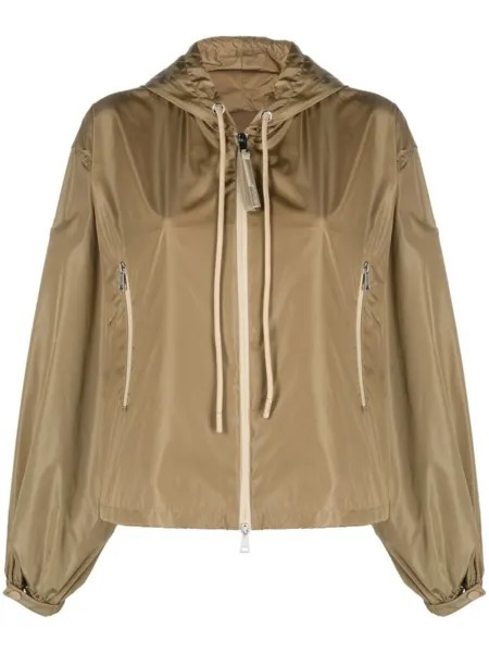 Moncler куртка Vernois с капюшоном и логотипом, коричневый
