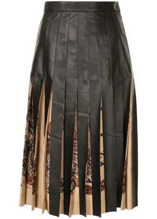Salvatore Ferragamo плиссированная юбка с принтом