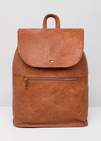 Мягкий рюкзак с молнией ASOS DESIGN-Коричневый