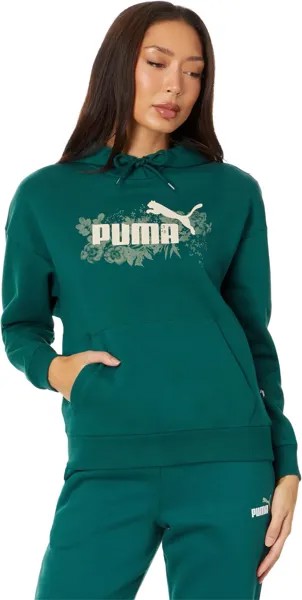 Пуловер с капюшоном Essentials+ Floral Vibes PUMA, цвет Malachite