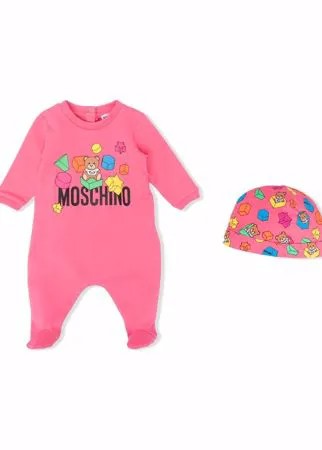 Moschino Kids комбинезон для новорожденного с логотипом