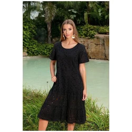 Пляжное платье Fresh Cotton, размер 48, черный