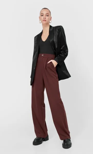 Stradivarius Боди Из Полиамида С V-Образным Вырезом Черный Xs