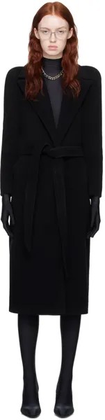 Черное приталенное пальто Balenciaga