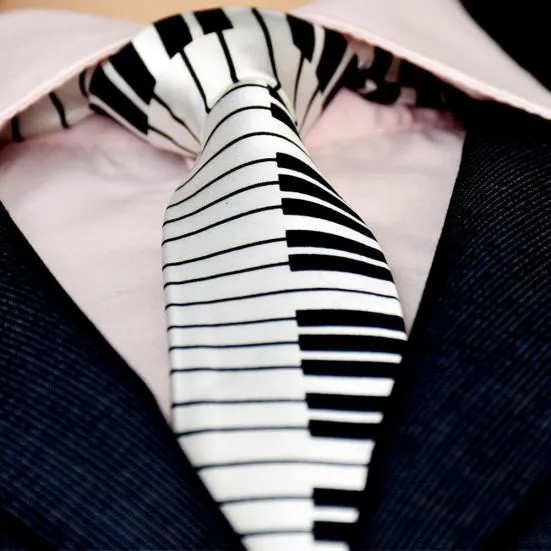 Мужские черно-белые клавиши для фортепиано Галстук Тонкий узкий свадебный галстук Подарок