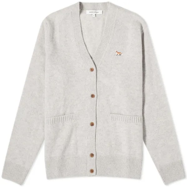 Кардиган Maison Kitsune Baby Fox Patch Boxy, цвет Light Grey Melange