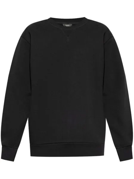 A.P.C. хлопковая толстовка с v-образной вставкой, черный