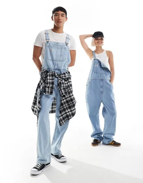 Dickies Classic – светло-голубые джинсовые комбинезоны