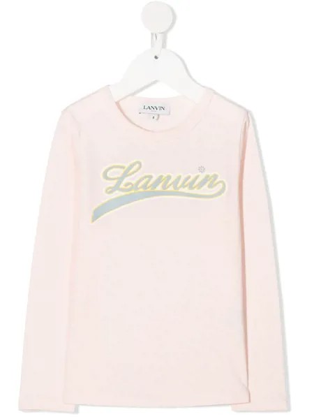LANVIN Enfant топ с длинными рукавами и логотипом