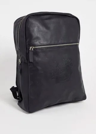 Кожаный рюкзак с тисненым рисунком розы Bolongaro Trevor-Черный цвет