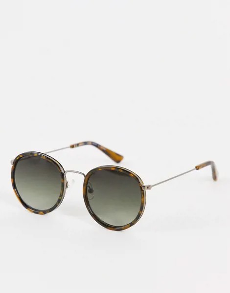 Бежевые солнцезащитные очки в круглой оправе Weekday Explore-Светло-бежевый цвет