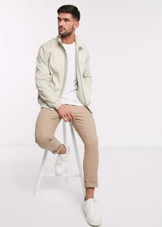 Светло-бежевая куртка Харрингтон с воротником-трубой ASOS DESIGN-Бежевый