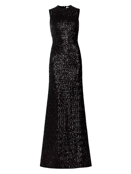 Платье А-силуэта с блестками Michael Kors Collection, черный