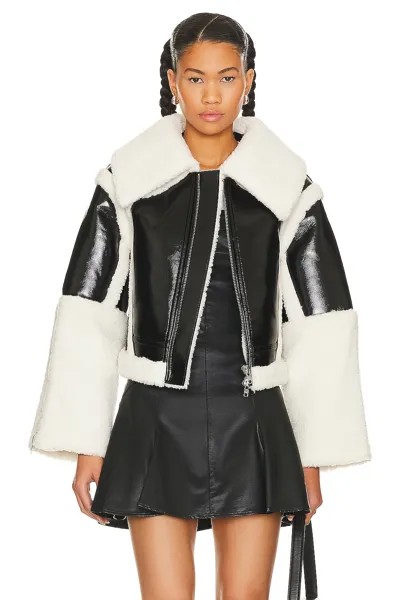 Куртка h:ours Lalita Faux Shearling Leather, цвет Black & Ivory