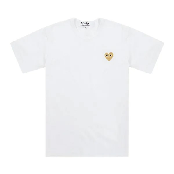 Футболка Comme des Garçons PLAY Gold Heart T-Shirt 'White', белый