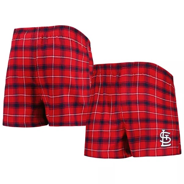 Мужские фланелевые боксеры Concepts Sport красные/темно-синие St. Louis Cardinals Ledger