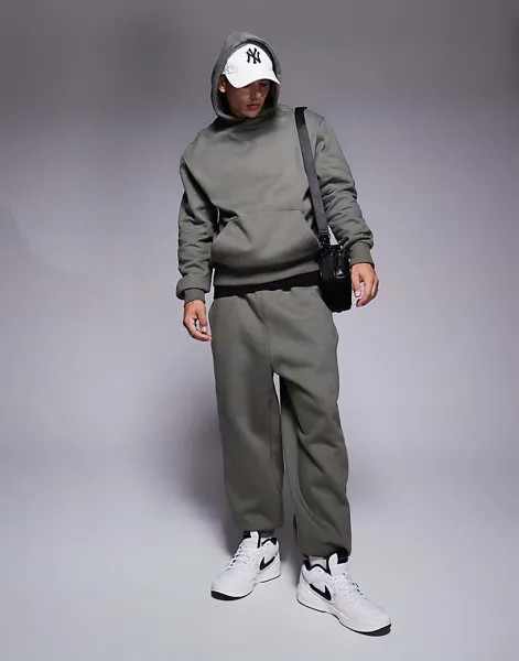 ASOS DESIGN – Premium – толстые джоггеры оверсайз, 400 г/м², цвет хаки