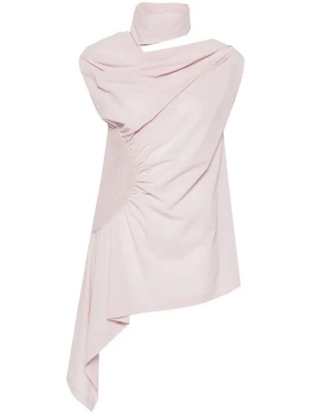 Issey Miyake блузка без рукавов с драпировкой, розовый