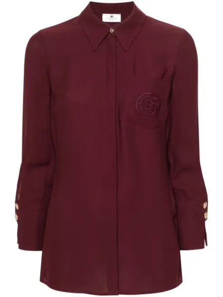 Elisabetta Franchi рубашка с вышитым логотипом, красный