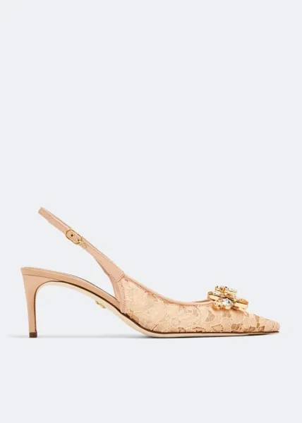 Туфли Dolce&Gabbana Lace Slingback, розовый