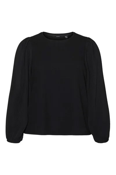 Блузка с изогнутыми рукавами и длинными рукавами Vero Moda Curve, черный