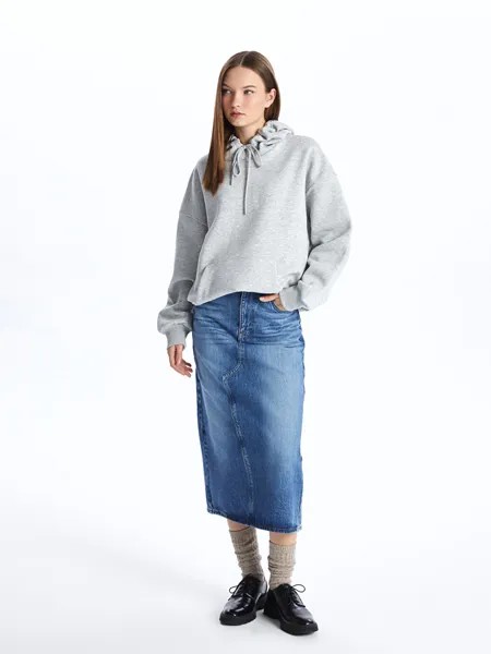 Женская джинсовая юбка стандартного кроя LCW Jeans, открытое индиго родео