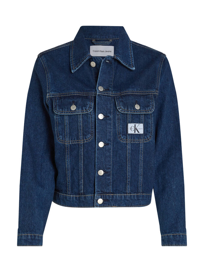 Джинсовая куртка укороченная из денима 90-х Calvin Klein, синий