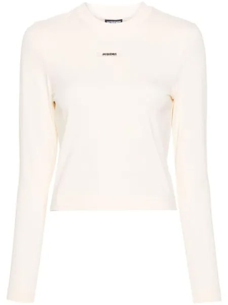 Jacquemus футболка с логотипом, нейтральный цвет