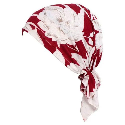 Бандана Guotai Женский платок-бандана на голову, размер 56/58, белый, красный