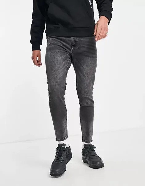 Джинсы Pull&Bear Carrot, темно-серый