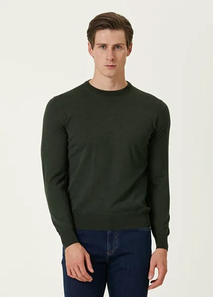 Зеленый шерстяной свитер Canali