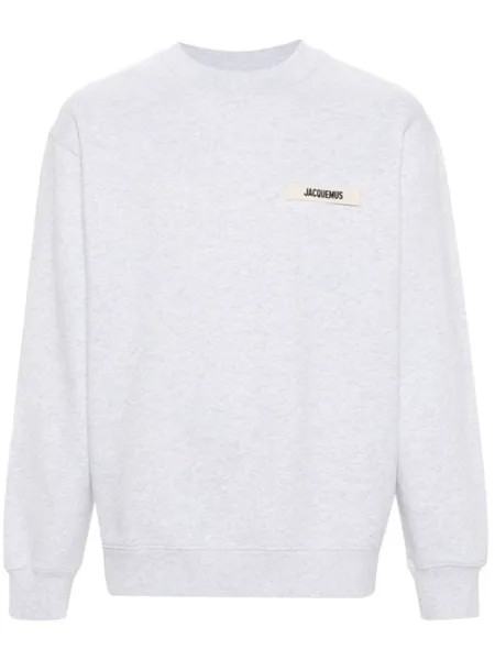 Jacquemus толстовка с нашивкой-логотипом, серый