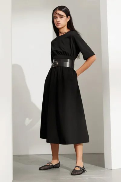 Платье миди с короткими рукавами и другие истории H&M, черный