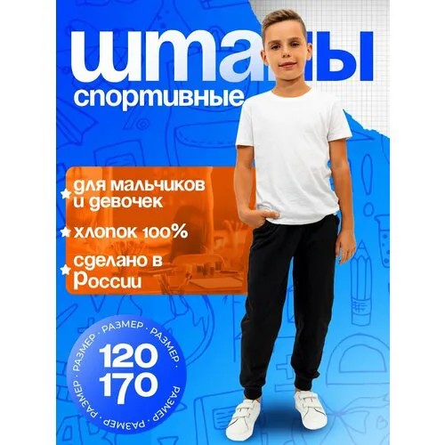 Брюки спортивные TEAL, размер 160, черный