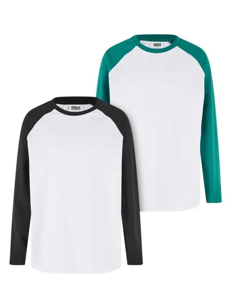 Лонгслив Urban Classics, цвет white/black+white/green