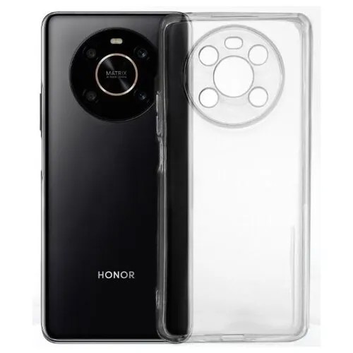 Прозрачный силиконовый чехол с защитой камеры для Huawei Honor X9 / Тонкий противоударный легкий чехол на телефон Хуавей Хонор Х9