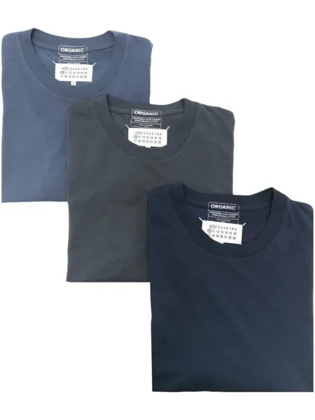 Maison Margiela комплект из трех футболок из органического хлопка, синий