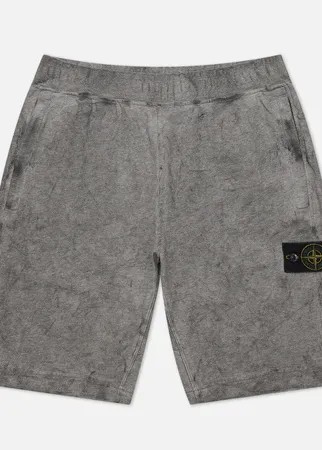 Мужские шорты Stone Island Dust Colour Treatment Fleece, цвет серый, размер XL