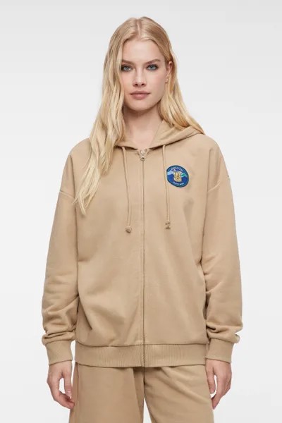 Худи oversize хлопковая на молнии с капюшоном