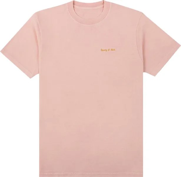 Футболка Sporty & Rich Classic Logo T-Shirt 'Powder Pink/Gold Embroidery', розовый