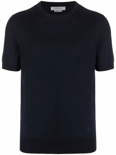 Corneliani трикотажный топ с короткими рукавами, синий