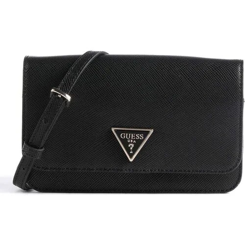 Сумка  клатч GUESS классическая, внутренний карман, регулируемый ремень, черный