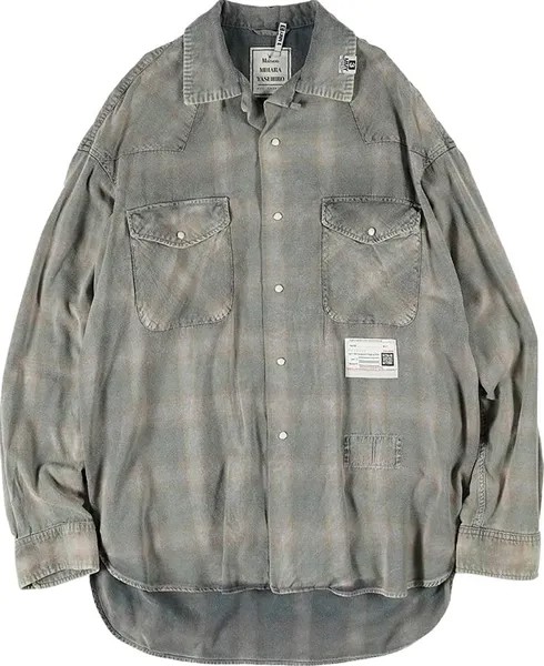 Рубашка Maison Mihara Yasuhiro Cowboy Check Long-Sleeve 'Green', зеленый