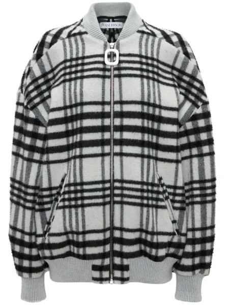 JW Anderson бомбер в клетку, белый